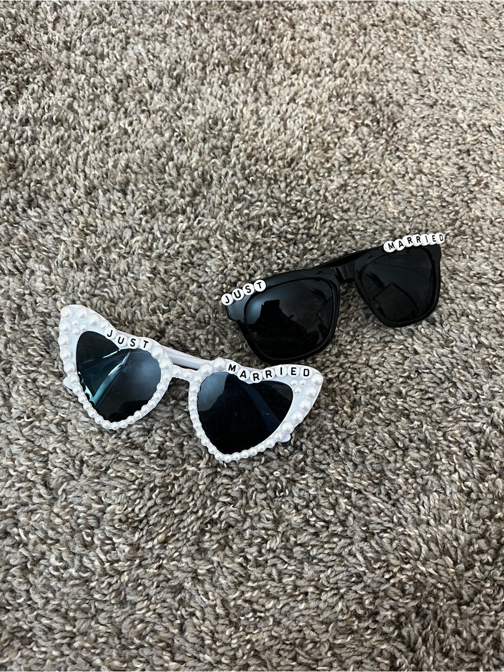 Just Married Novelty Sunglasses Duo - Black & White